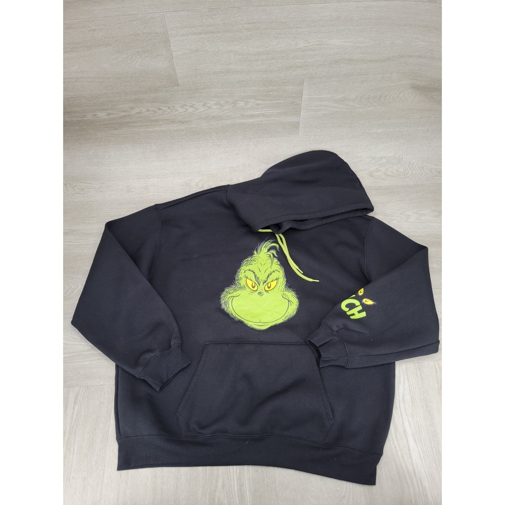 Dr. Seuss The Grinch Hoodie Youth XL 16-18 Black Christmas Pullover